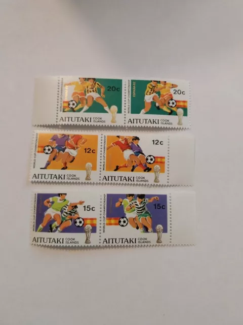 Timbres Neuf Aitutaki Coupe Du Monde De Foot Année 1982