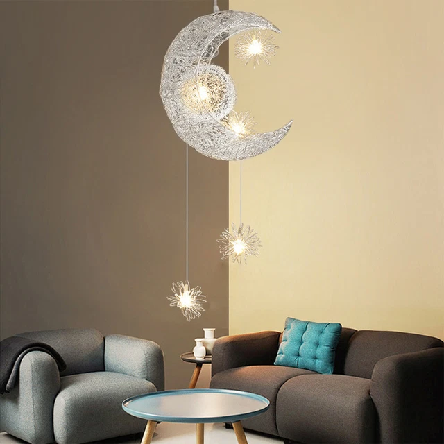 Lampada da soffitto LED luna bambini soffitto lampada a sospensione lampada camera da letto