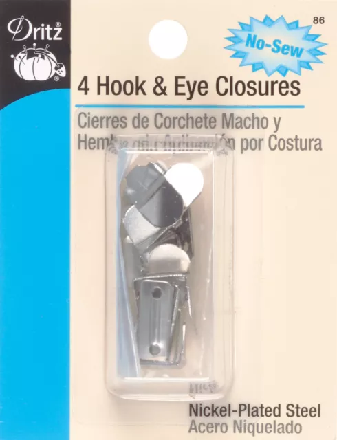 Dritz 86 Nahtfreies Haken & Öse Verschlüsse, Nickel 4-Count