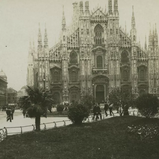 Italie Milan le Dôme Duomo di Milano Cathedrale ancienne photo stereo 1900