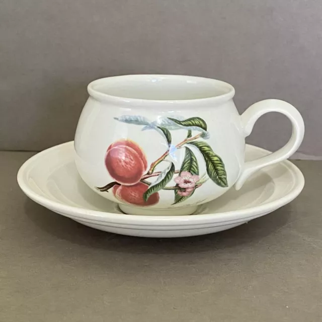 Portmeirion POMONA Grimwood's Royal George Peach Romantic Footed Cup & Saucer