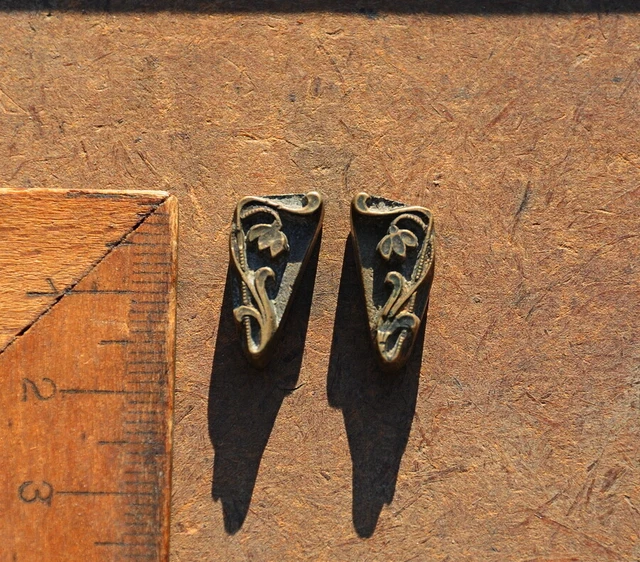 2x Messingornament Zierornament Messing Buchbinden Blindprägung Ornament Leder*'