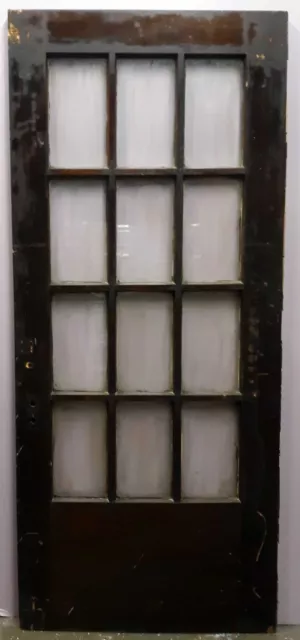 35.5"x84"x1.75" Antique Vintage Wood Wooden Interior French Door Window Glass 2