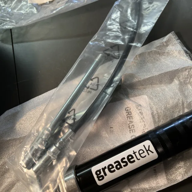GreaseTek Premium Pistol Grip Grease Gun with 12”Hose and Extension Pipe