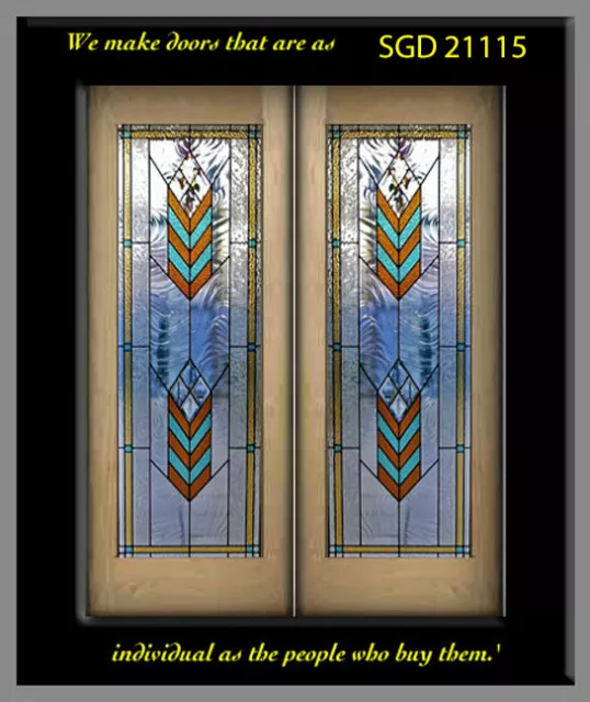 Spectacular Genuine Stained glass Pocket Doors SGD21115