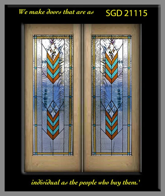 Spectacular Genuine Stained glass Pocket Doors SGD21115