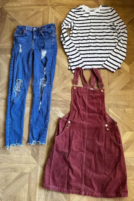 Size: Age 12-13 Years - Girls Clothes Bundle - Top, Dress, Jeans - M&S - VGC