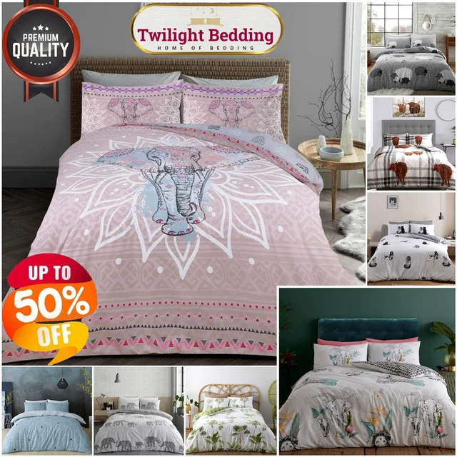 ANIMAL DUVET COVER SET Reversible Quilt Covers Single Double King Size