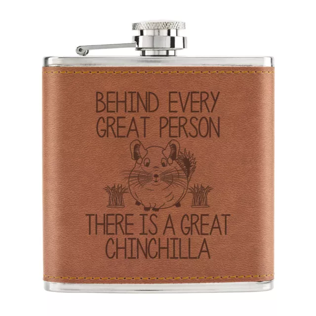 Hinten Jeden Groß Person Ist Eine Chinchilla 170ml PU Leder Flachmann -