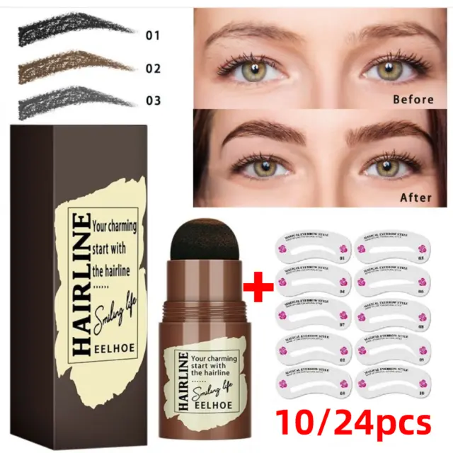 Eye Brow Stamp Shaping Kit Eyebrow Definer Stencils Shaper Grooming Makeup Sets~