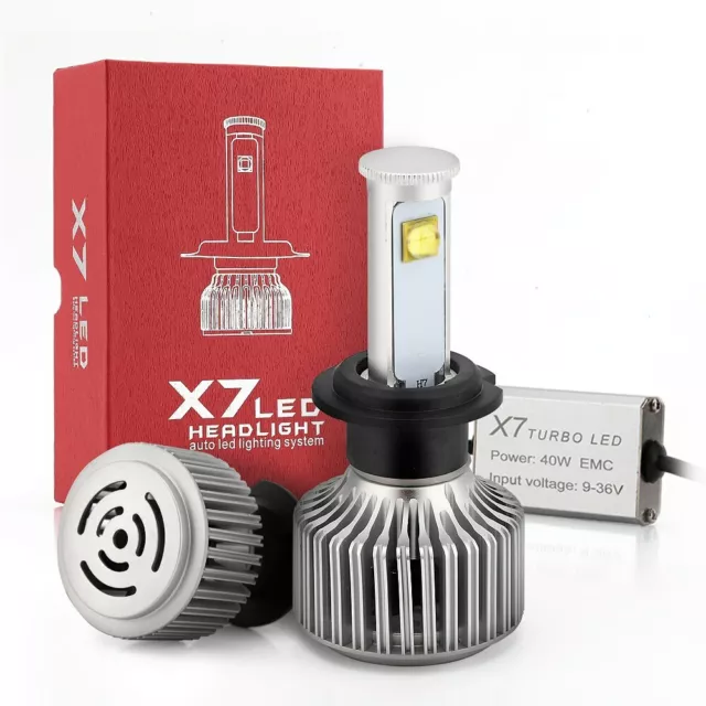 Kit ampoules Led Cree H7 72W Cob Tuning Eclairage Xenon Ventilé