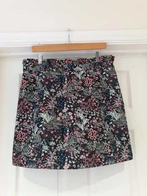 LADIES BASH SKIRT Black With Floral Print Size 0 UK 6 8 85.00