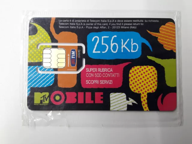 RARA Scheda Telefonica Sim Card MTV MOBILE TIM 2008 Phone Card