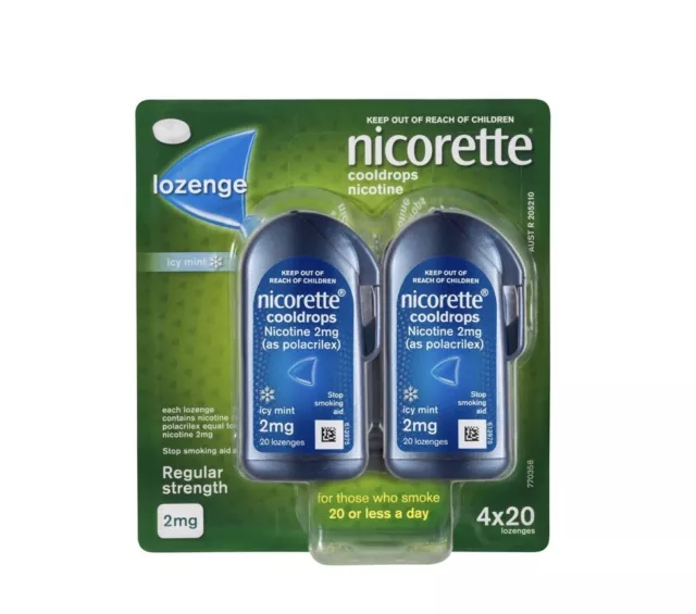 Nicorette Cooldrops Icy Mint Lozenges - 2mg 80 Pack