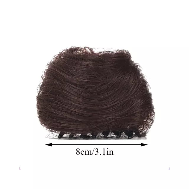 Messy Hair Bun Hair Pieces Wrap Natural Fake Hair Postiche Noir Brun Straig * #