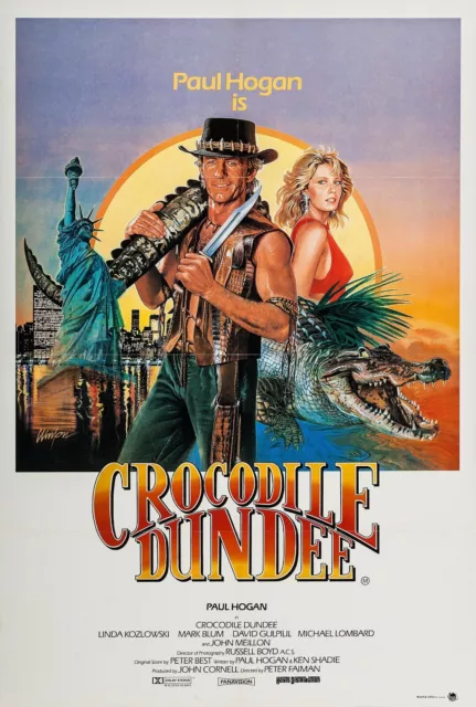 Art Print Promo Poster 1986 Film "Crocodile Dundee" Wall Decor 80s Retro Gift