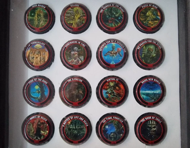 IRON MAIDEN TROOPER Beer Bottle Caps/Lids Full Set Of 16 Albums £149.99
