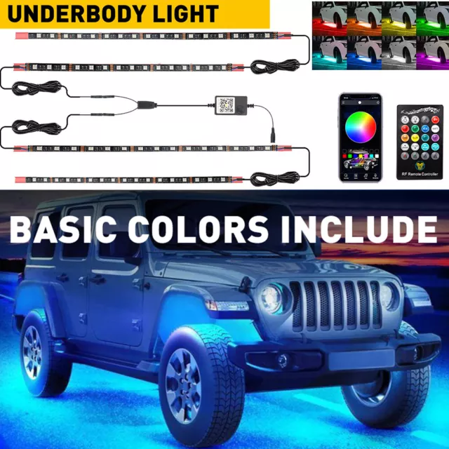 NEW Phone App Control Car RGB LED Under Tube Strip Underglow body Neon Light Kit