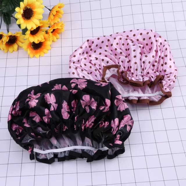 2 Pcs Silk Cap for Sleeping Shower Caps Bathing