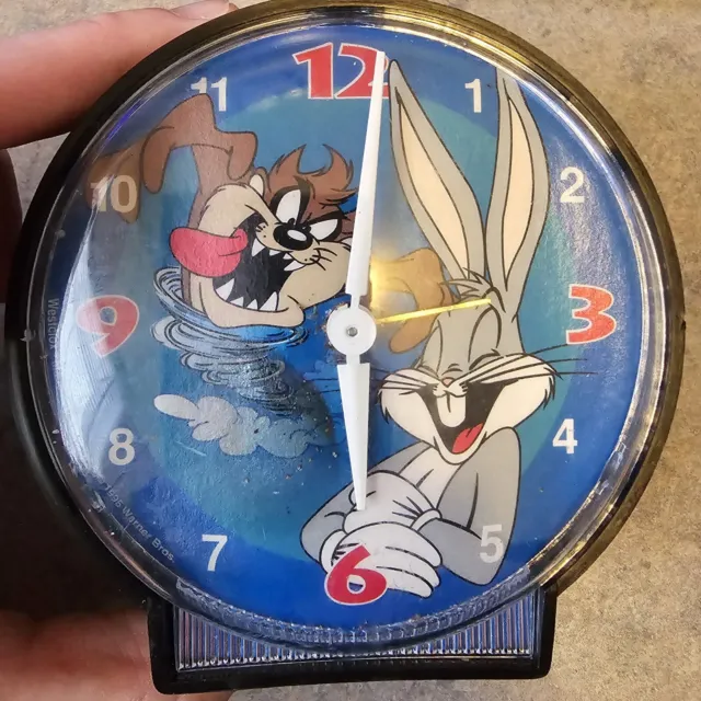 Westclox 1995 Warner Bros Bugs Bunny/ Taz Devil Wind Up Alarm Clock