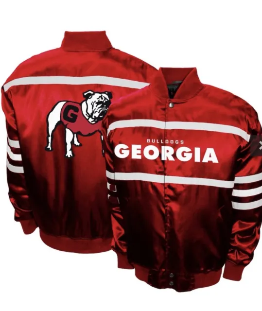 Franchise Club Red Georgia Bulldogs 2nd Era Full-Snap Satin Jacket. Size XLarge.
