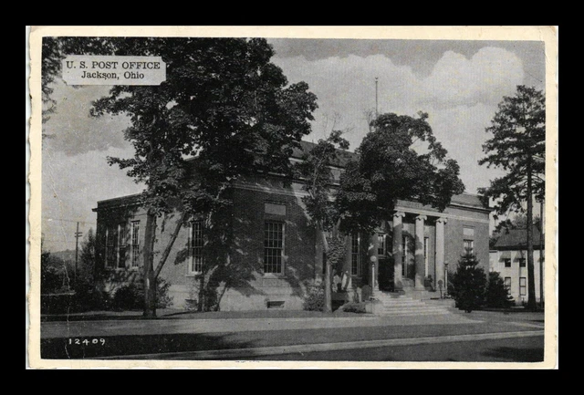 Dr Jim Stamps Us Postcard Post Office Jackson Ohio White Border