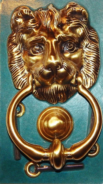 The Broadway Collection Vintage NEW NIB Brass Lion Door Knocker Large 8"
