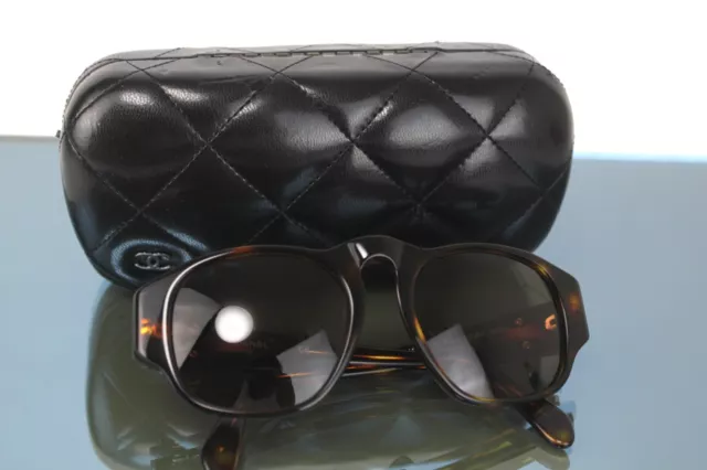 CHANEL CC LOGOS Brown Tortoiseshell Sunglasses Eyewear Women's