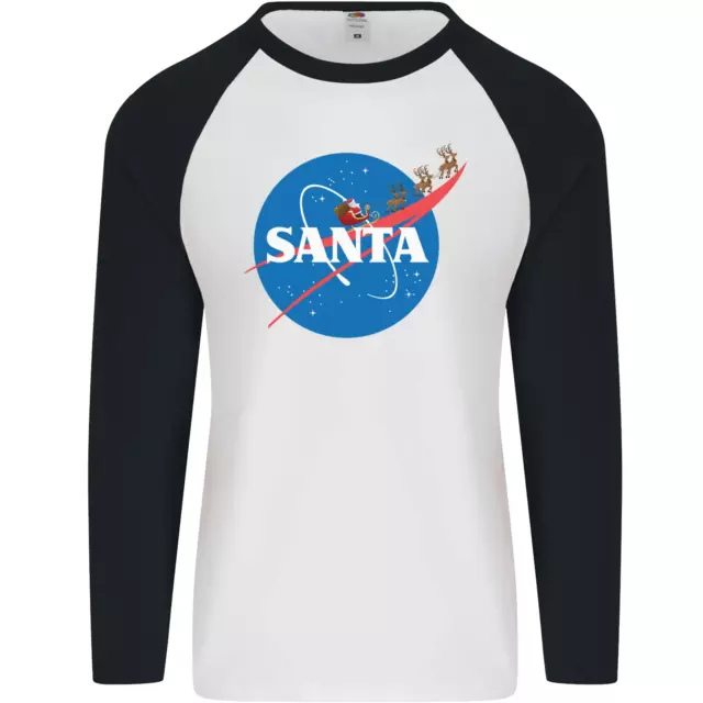 Babbo Natale Nasa Parodia Divertente Natale Uomo L/S Baseball T-Shirt