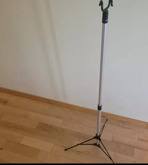 Sharps Pitch-It Portable Adjustable Lightweight 2 Hook 3 Legs IV Therapy Pole