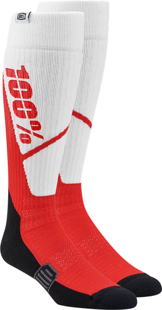 100% 20053-00010 Sock Torque Wh/Rd L/Xl Calza Performance