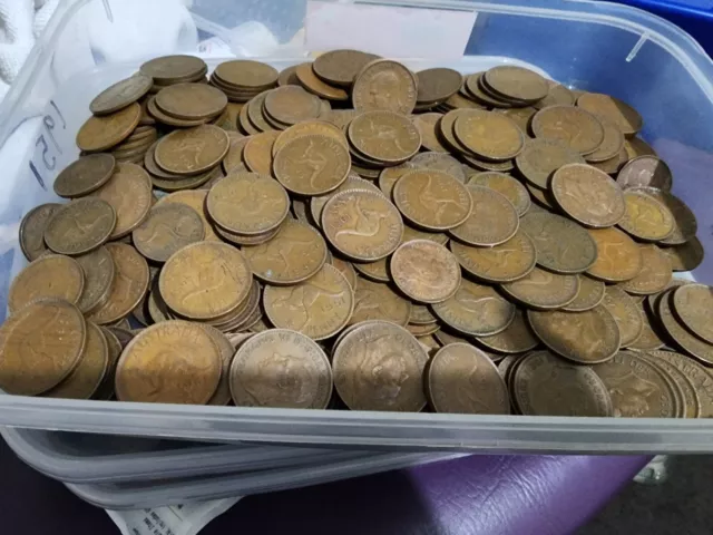 Australia Pennies and Half Pennies minted 1938 – 1964 bulk lot 1kg