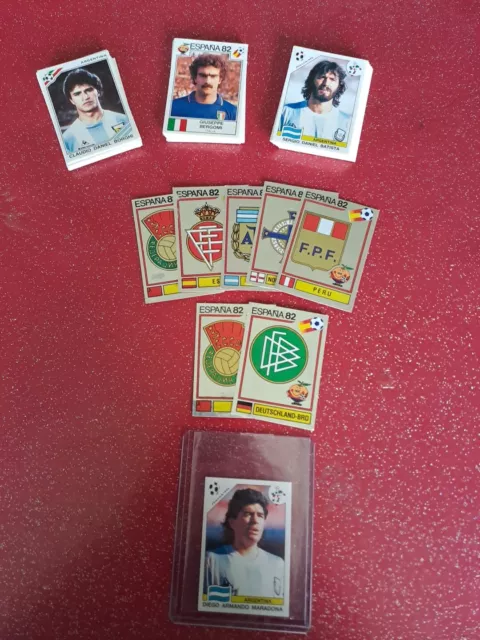 Panini Espana 82 Lot De 7 Écusson + 124 World Cup Story Maradona Rossi No Double