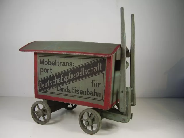 Antiker Pferde Hänger DEG f.Land & Eisenbahn Möbeltransport um 1910