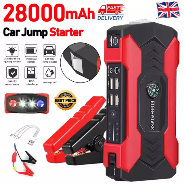 28000mAh Car Jump Starter Pack Booster Battery Charger Emergency Power Bank UK