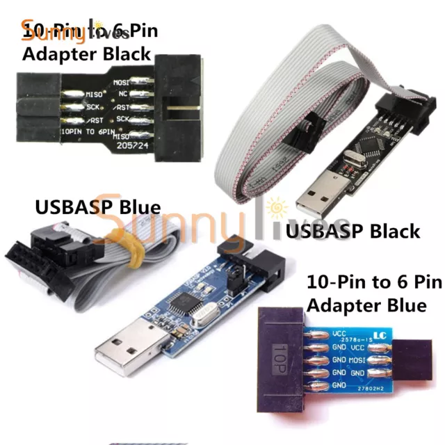 10 Pin Convert to 6 Pin Adapter Board+USBASP AVRISP USBISP Programmer USB STK500