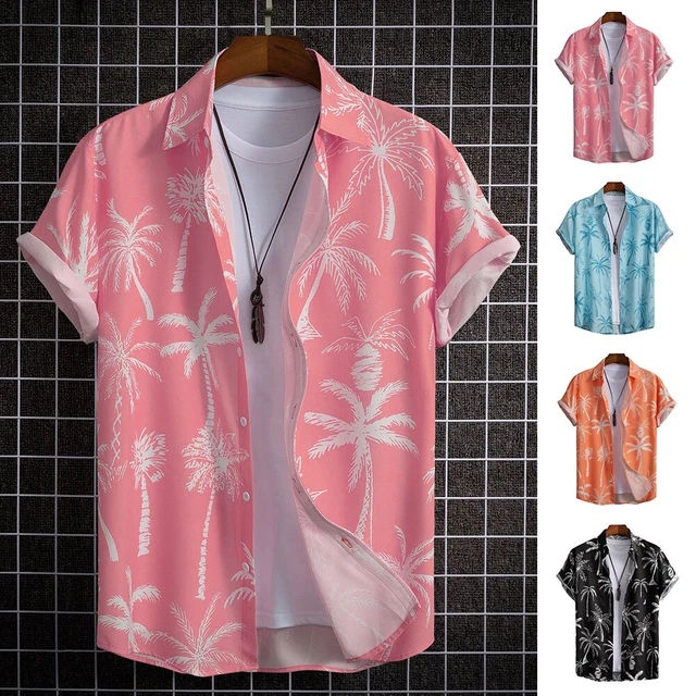 Camicia hawaiana a maniche corte da uomo, stile casual, con