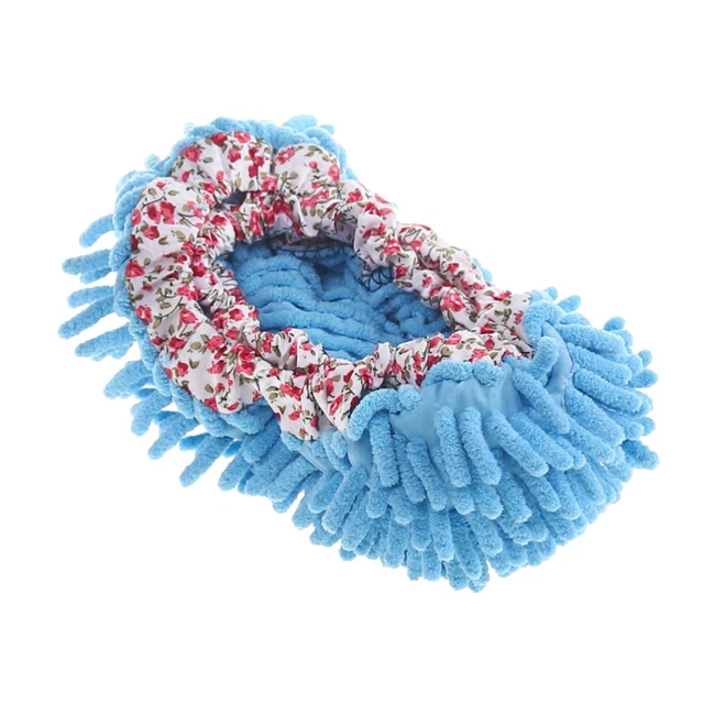 REUSABLE FOOT SOCKS Washable Slippers Microfiber Floor Mop Cleaning EUR