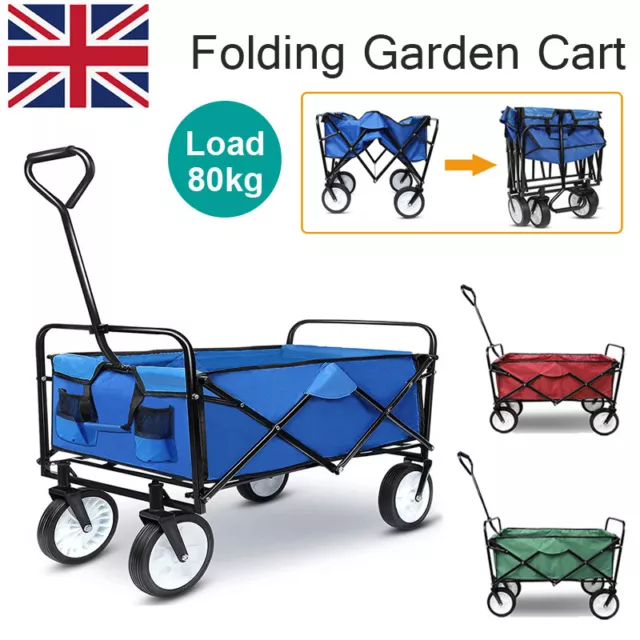 Foldable Collapsible Camping Outdoor Garden Trolley Cart Wagon Truck Wheelbarrow
