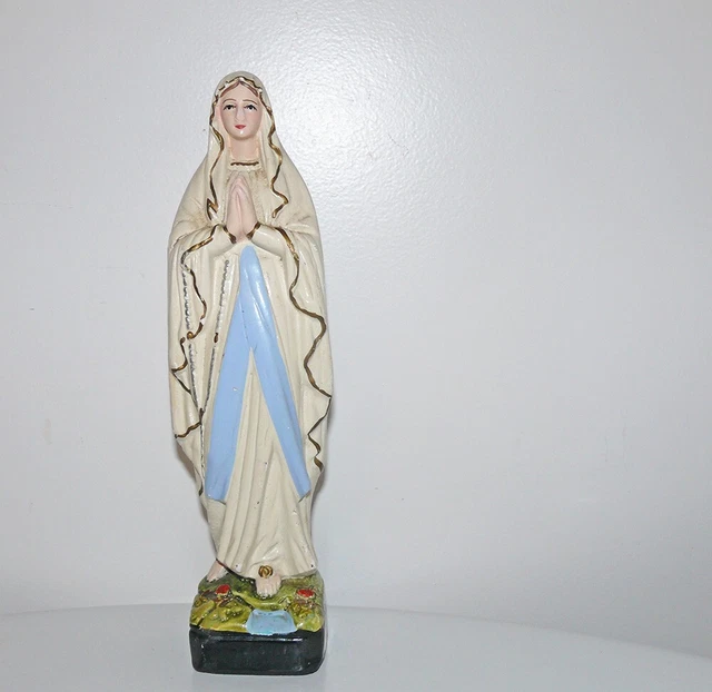 STATUETTE ANCIENNE EN plâtre La sainte Vierge Marie Notre Dame de ...