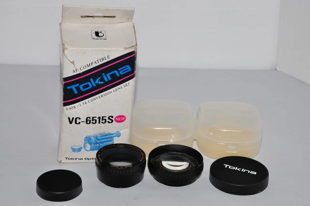 Juego de lentes de conversión de video Tokina Video AF ancho 0,65X y tele lente 1,5x VC-6515S