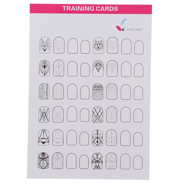 12Sheet Nail Art Training Practice Lines Drawing Painting Template Learning - G1