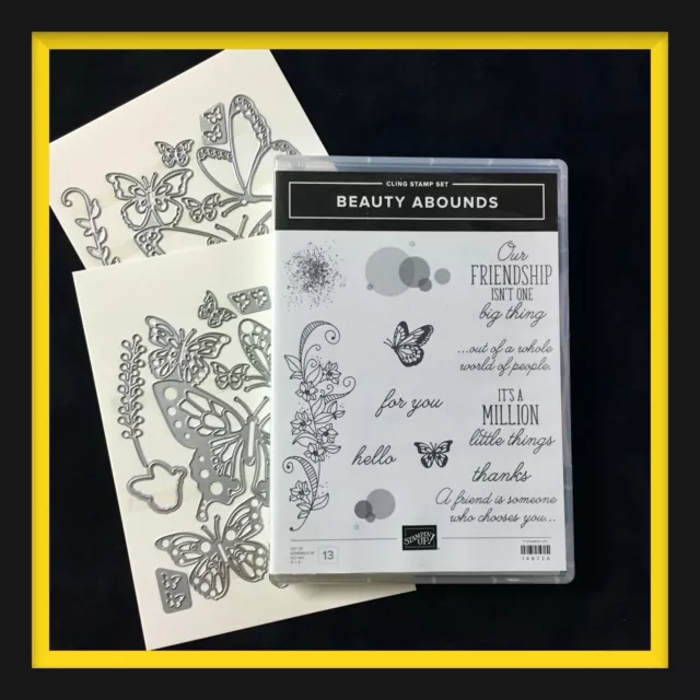 Stampin' Up! BEAUTY ABOUNDS Stamp Set & BUTTERFLY BEAUTY Dies ... A WOW SET! NEW