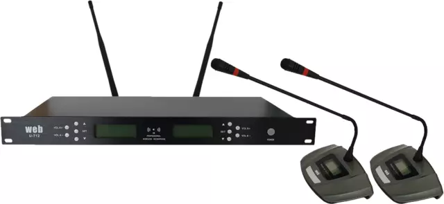 Microfono UHF wireless da tavolo U-712H kit da 2