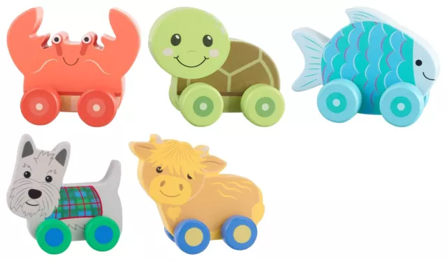 My First Wooden Toy Cars / Push Toy Animal Vehicles / 1 Year Old / Choose