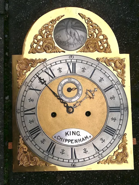 KING OF CHIPPENHAM  12x17  LONGCASE GRANDFATHER CLOCK DIAL+m