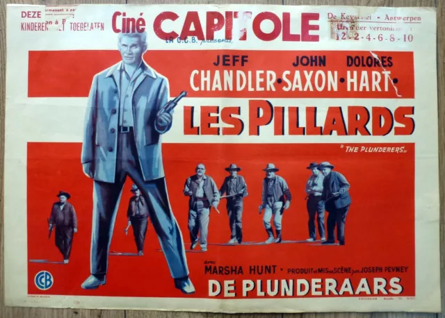 belgian poster western THE PLUNDERERS, JEFF CHANDLER, JOHN SAXON, DOLORES HART