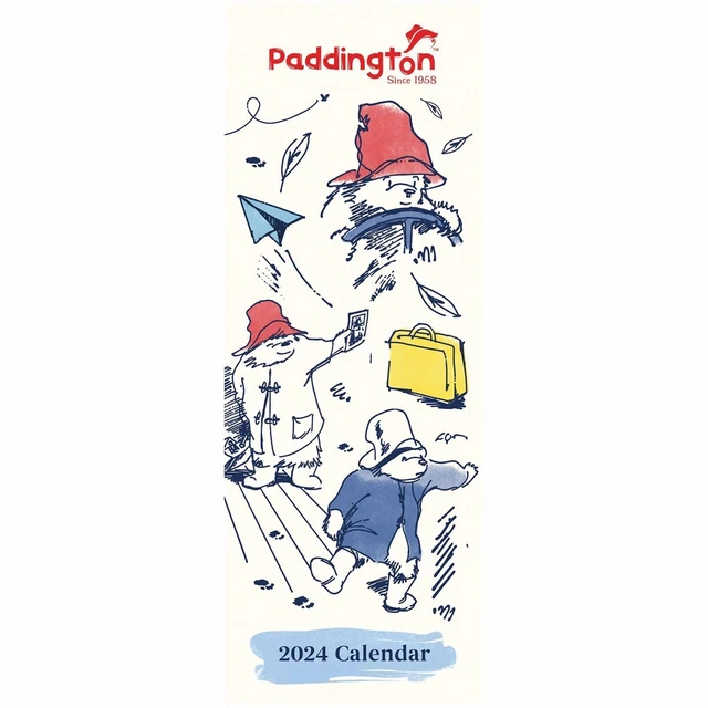 PADDINGTON BEAR, CLASSIC Slim Calendar 2024 Entertainment Month To View £9.98 PicClick UK