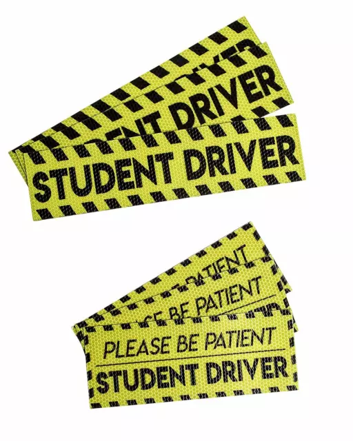 Student Driver & Please Be Patient Bumper Magnets 6Pk Reflective Car Safety Sign