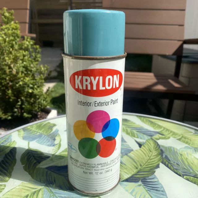 Vintage Krylon Spray Paint Can 1904 Teal Blue 1991 Sherwin Williams